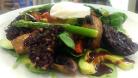 black pudding poached egg salad