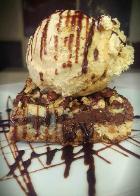 Ice cream and brownie